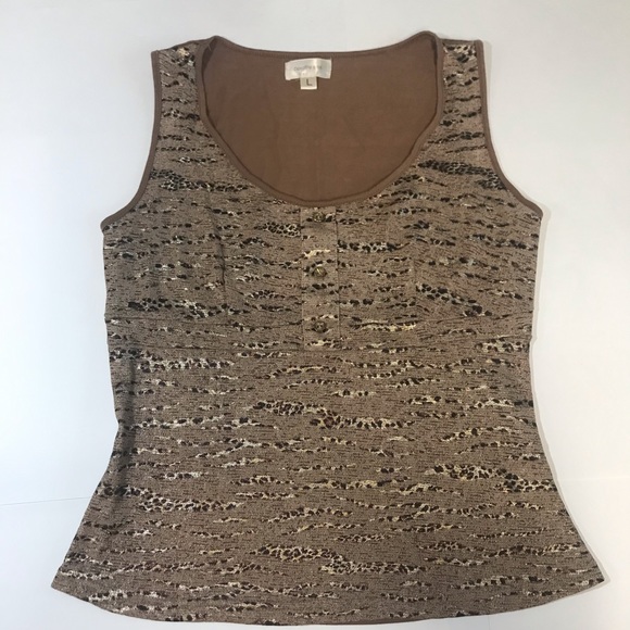 Dorothy Brown Animal Print Sleeveless Top Large - Picture 3 of 7